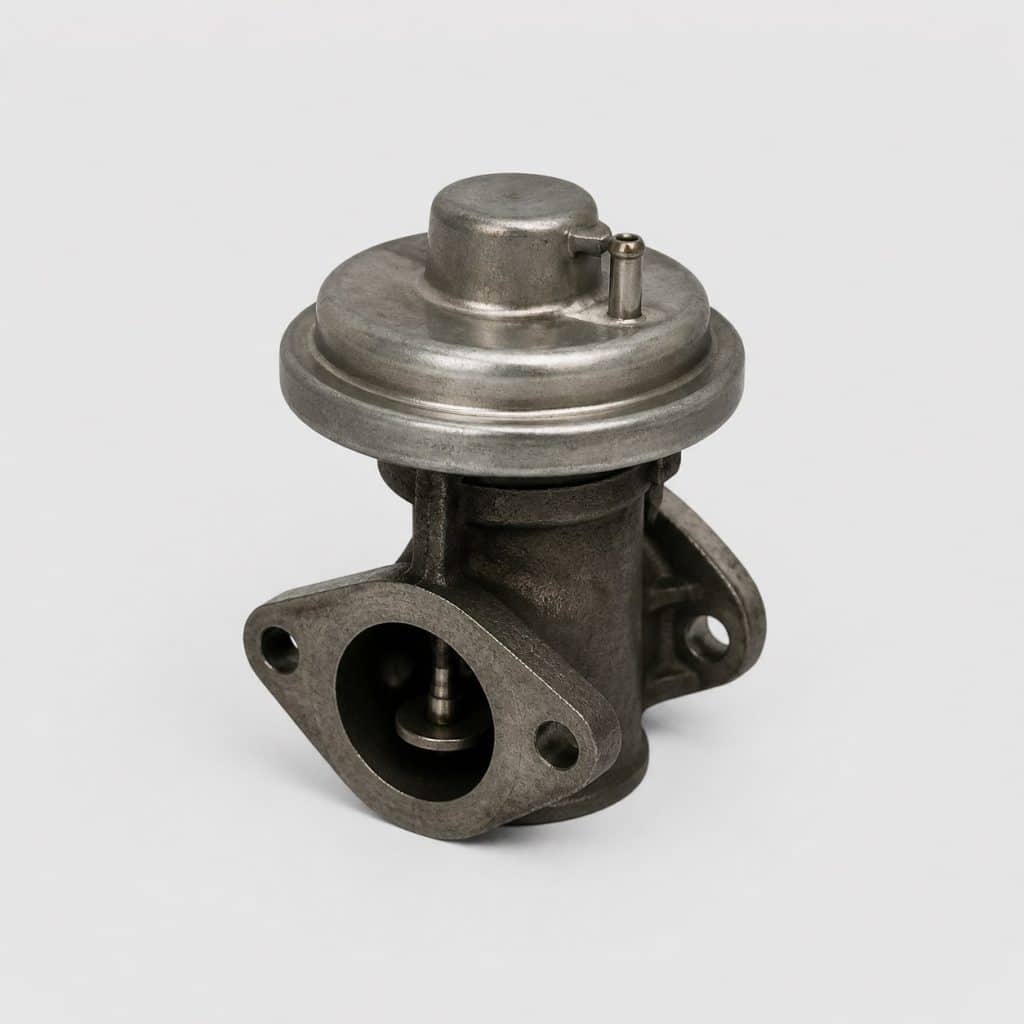 Vanne EGR pour citadine diesel ancienne génération sur fond clair
